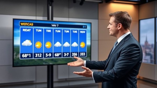 Weather forecast for increasing rain chances in South Florida displayed by meteorologist.
