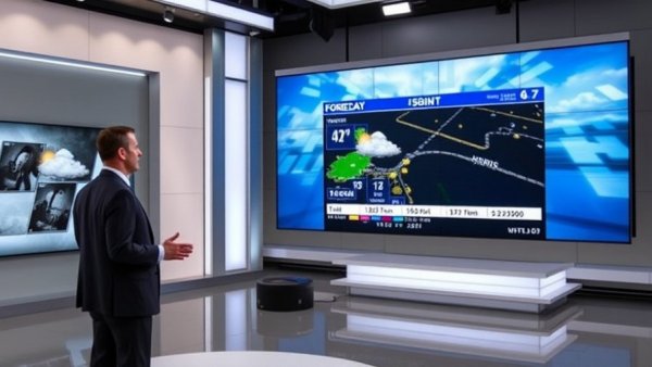 South Florida weather forecast in modern news studio with presenter