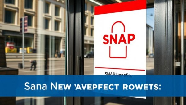 SNAP benefit fraud representation with door sign.