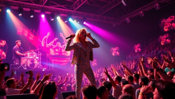Shakira performing at concert on Copacabana Beach
