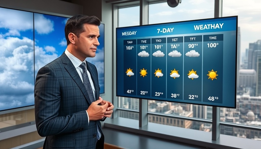 Rainfall chances in South Florida forecast with weather presenter.