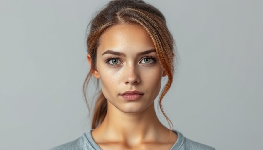 Close-up portrait of a serious young woman with wavy hair.