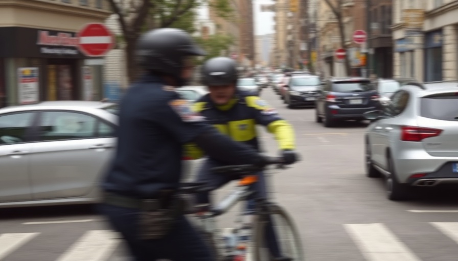 Security footage of Miami Beach police arresting a cyclist.