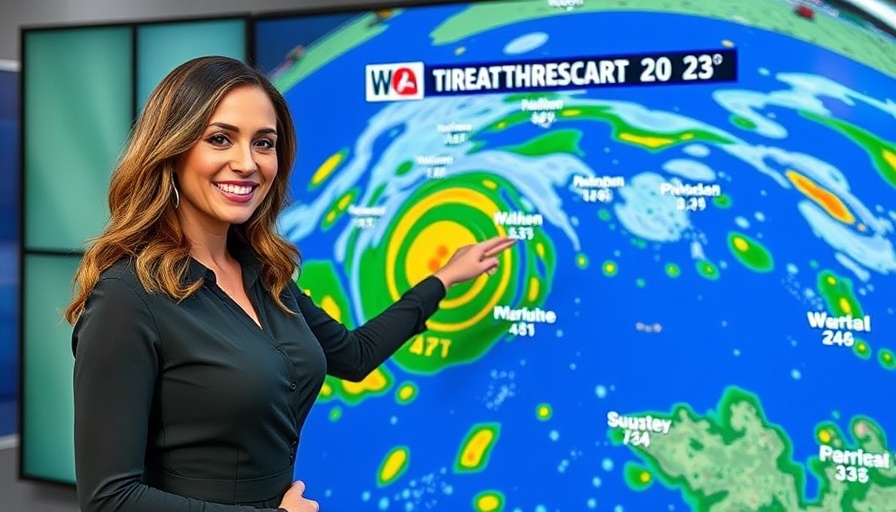 South Florida Fall Weather forecast with presenter pointing at map.