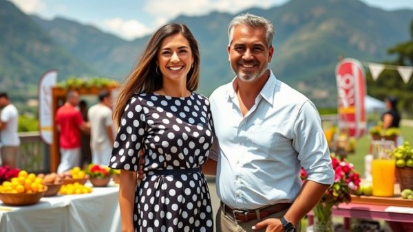 Lori Harvey and Damson Idris at outdoor event with scenic backdrop.