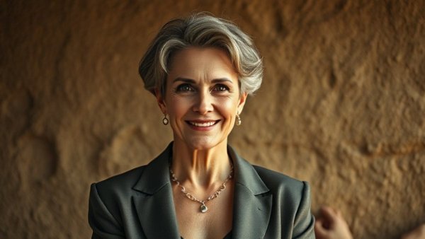 Elegant woman posing confidently against textured wall. Mama Tina’s Gumbo shut down.