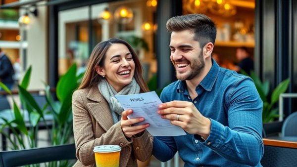 Joyful couple enjoying a date, highlighting dating etiquette.