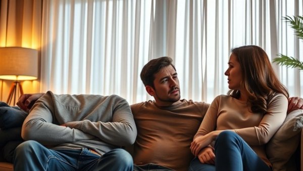 Couple arguing on couch - warning signs your marriage is in trouble.