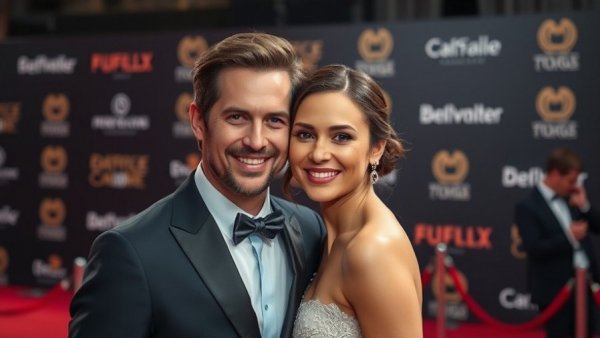 Stylish couple posing at an event, exploring Jackson family dynamics.