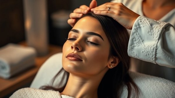 Hair salon tips for Black women: relaxing hair treatment in spa setting.