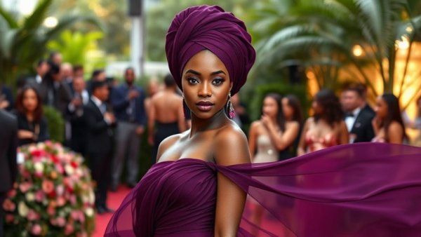 Queer representation at the Met Gala with striking purple attire.