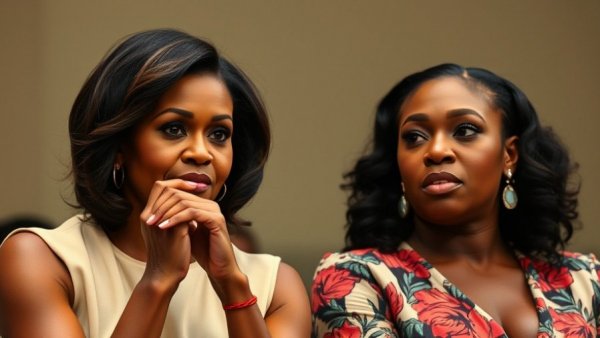 Michelle Obama and Serena Williams in a thoughtful discussion