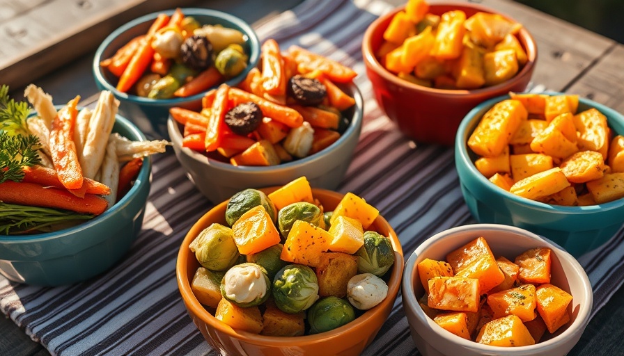 Assortment of vegetables in bowls, 21 Days Without Meat Dairy Caffeine meal.