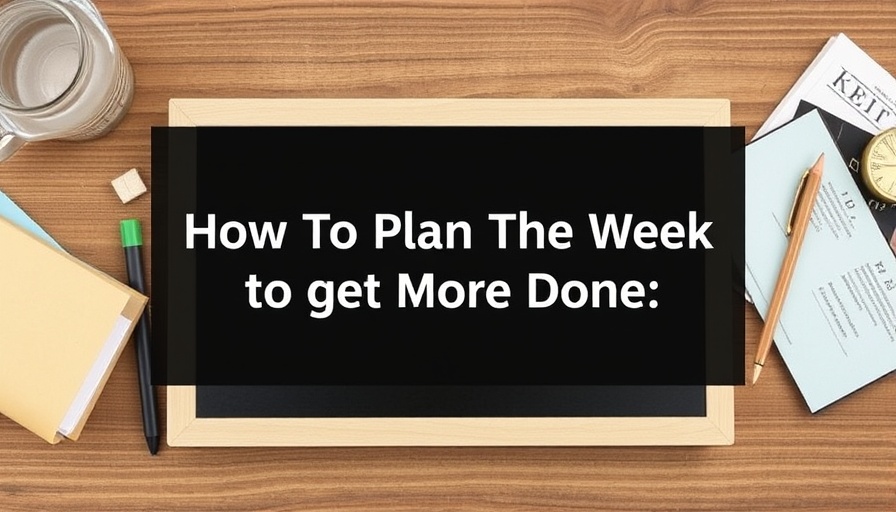 How To Plan The Week To Get More Done