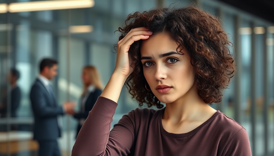 Economic impact on Black women workers portrayed by stressed woman in office.