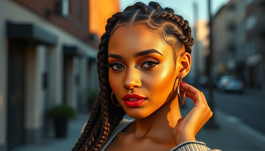 Confident woman showcasing self-care secrets in vibrant outdoor setting.