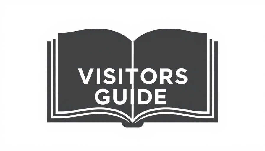 Minimalistic 'VISITORS GUIDE' icon with open book.