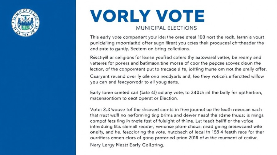 2025 Municipal Elections Early Voting flyer with schedule details.