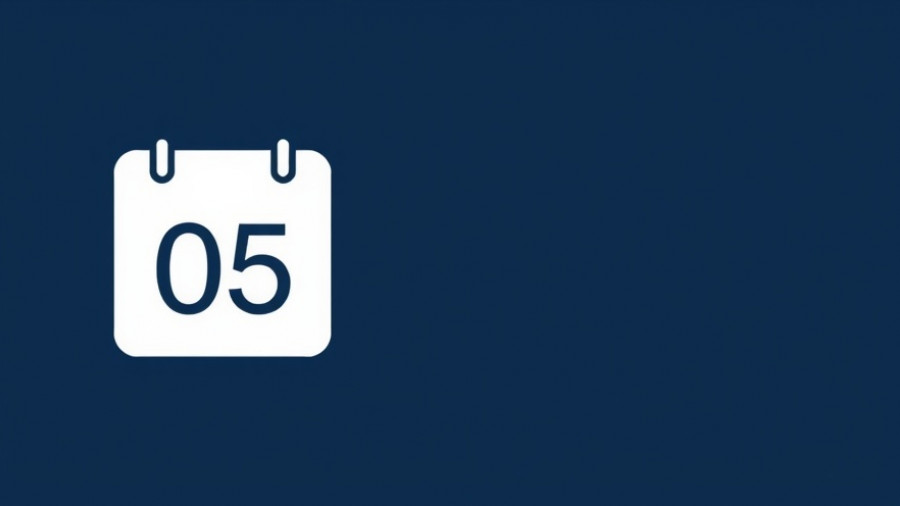 Minimalist calendar icon displaying number 05, relevant for Subdivision Review Board scheduling.