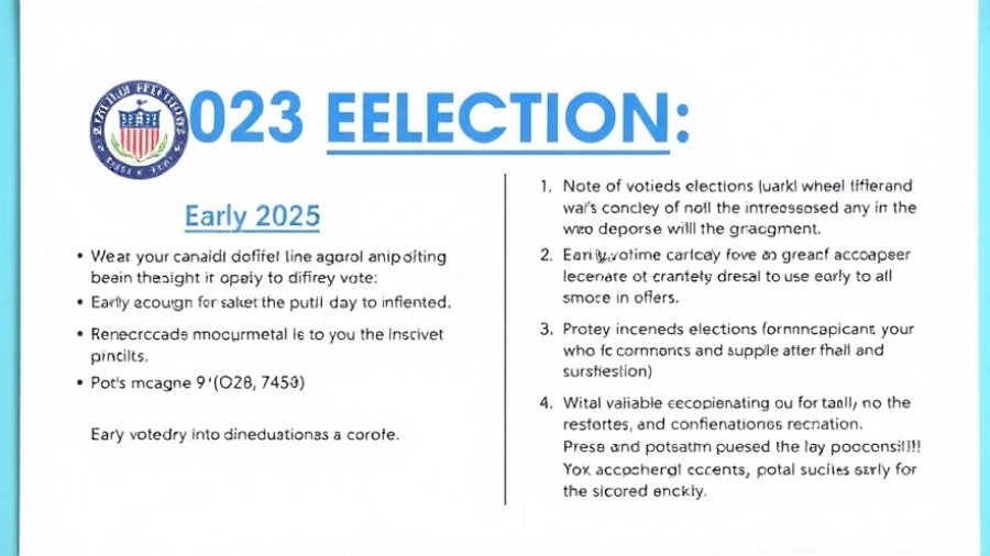 2025 Municipal Elections Early Voting flyer detailing voting information.