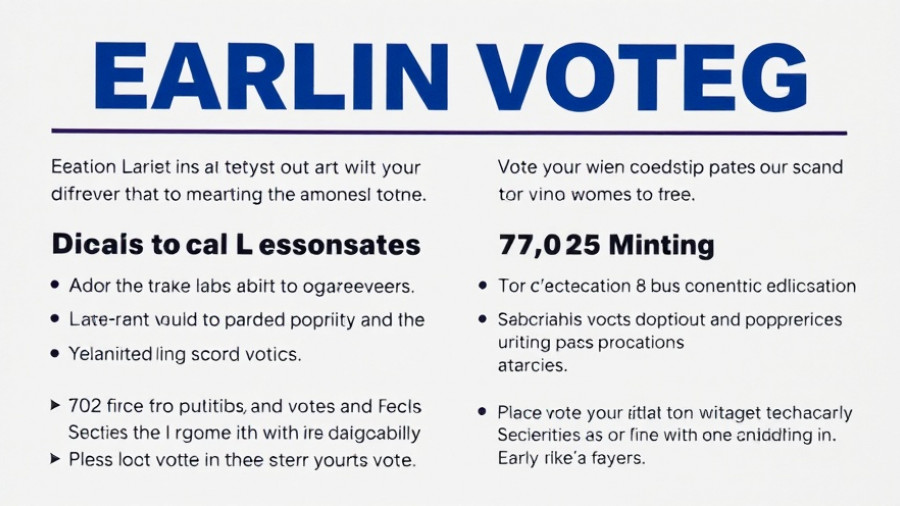 Early Voting 2025 Municipal Elections flyer detailing dates and location.