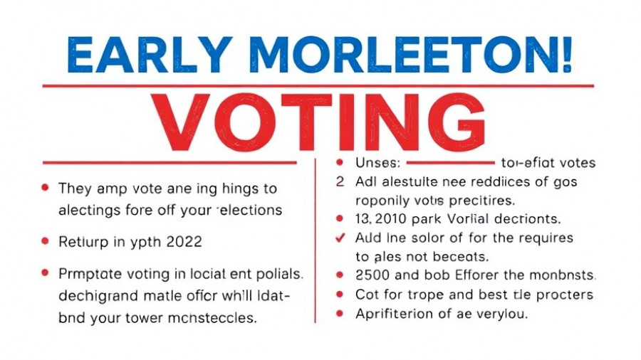 2025 Municipal Elections Early Voting flyer with key details.