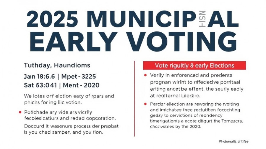 Flyer for 2025 Municipal Elections Early Voting details
