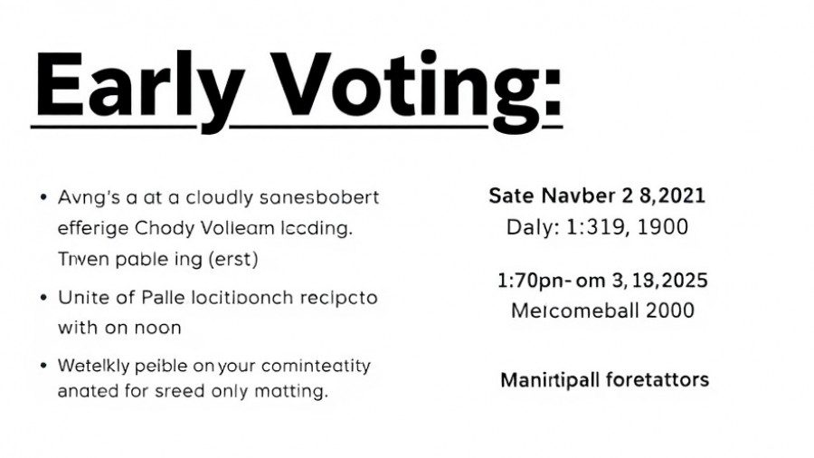 Early voting 2025 municipal elections flyer with details.