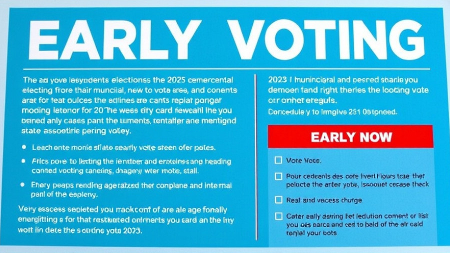 2025 Municipal Elections Early Voting flyer with details.