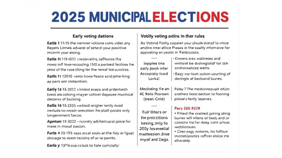Early Voting 2025 Municipal Elections flyer with voting details.
