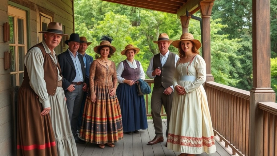 Group in vintage clothing at Sandhills weekend events