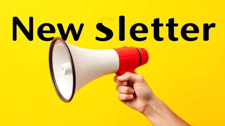 Subscribe newsletter with megaphone on yellow background.