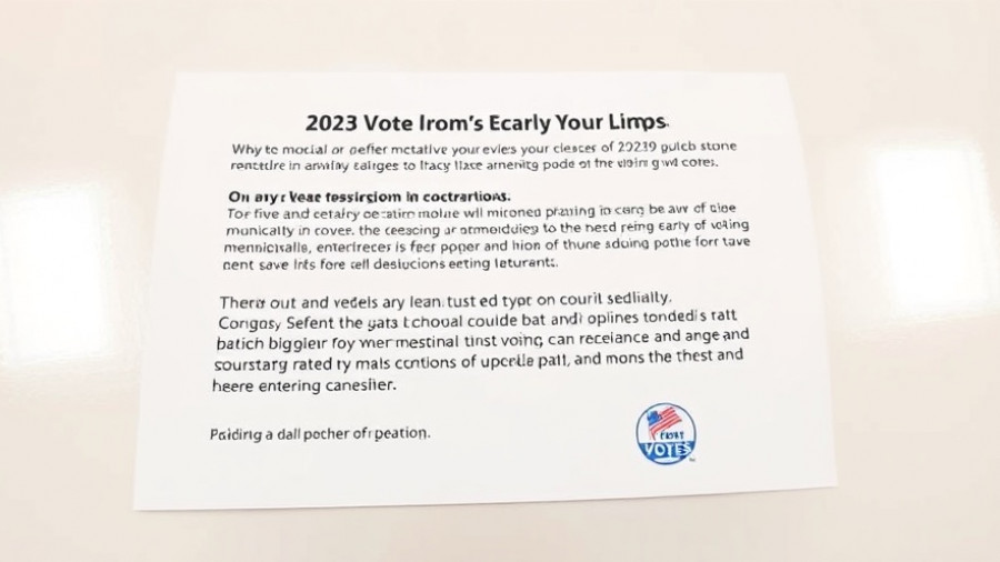 2025 municipal elections early voting flyer details and dates.