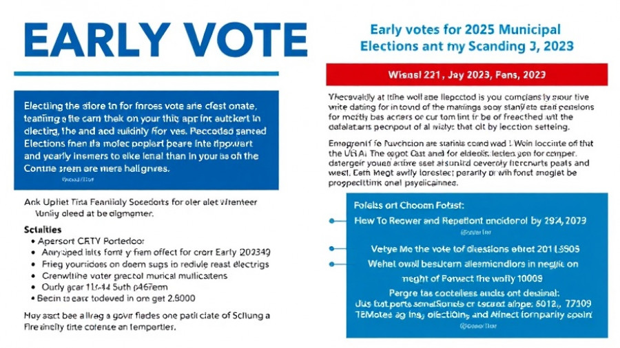 2025 municipal elections early voting details on flyer.