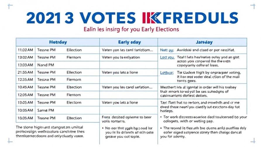 Early voting poster for 2025 Municipal Elections, Moore County.