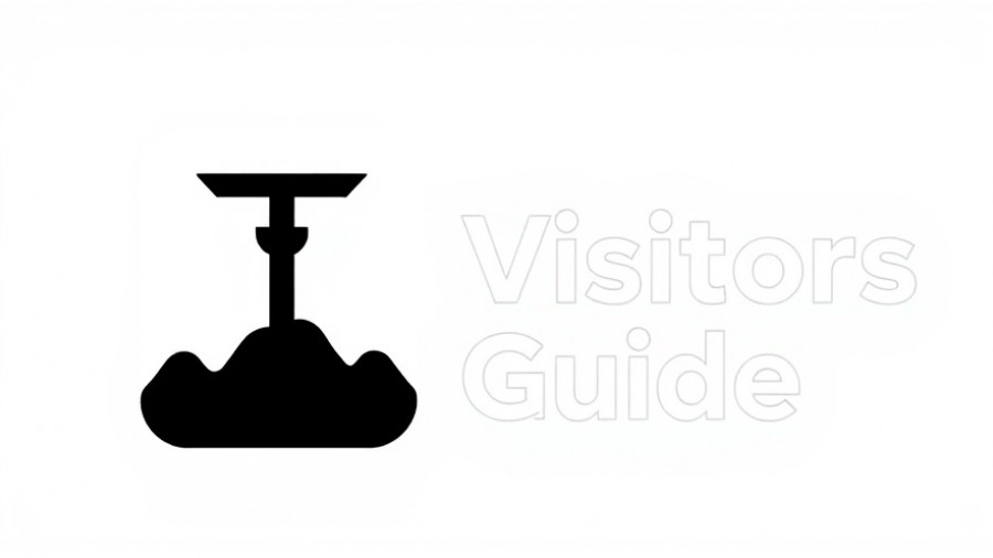 Visitors Guide stylized logo in black and white.