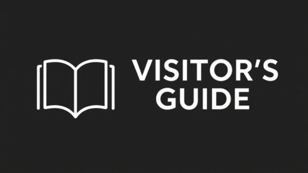 Minimalist 'VISITOR'S GUIDE' icon with open book.