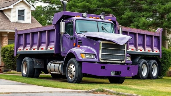 Carthage collision dump truck involved in a residential accident.