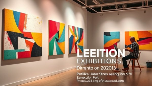 Peter Marin Art Exhibit Pinehurst poster with abstract painting design.