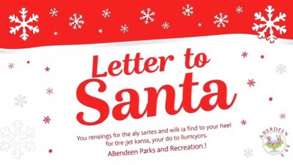 Festive flyer for Letters to Santa Aberdeen event with red and white design.