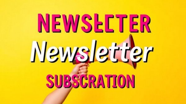 Promotional banner for newsletter subscription with megaphone.