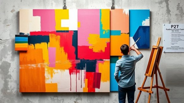 Hastings Art Gallery Exhibit poster featuring abstract art and artist.