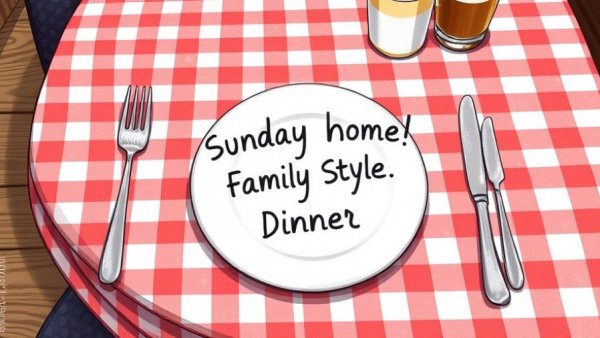 Sunday Supper at Railhouse Brewery, decorative table setting with logo.