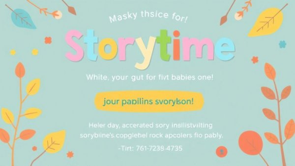 Once Upon a Pine Storytime for Infants and Toddlers flyer with colorful design