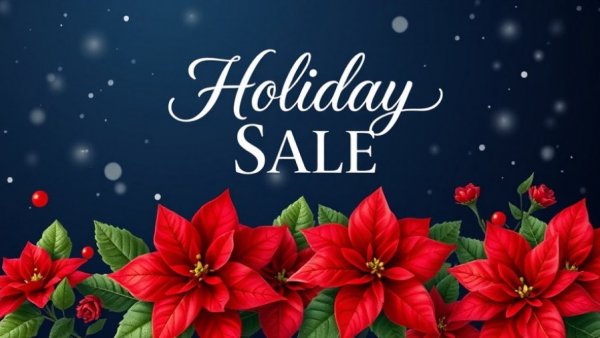 Holiday plant sale 2025 with poinsettias and foliage.