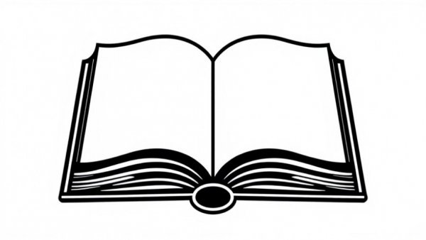 Minimalist open book icon for Winter Runderland 5K visitor's guide.