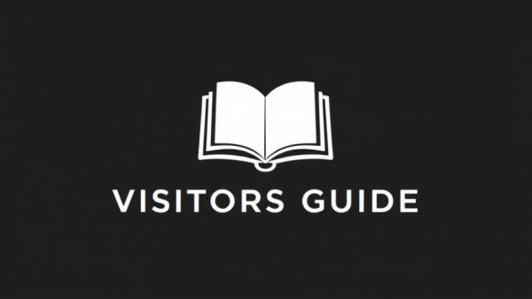 Visitors Guide icon with text and book symbol.