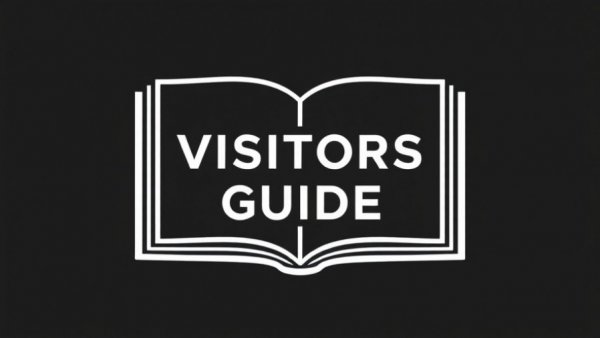 Simple monochrome visitors guide icon in black and white.