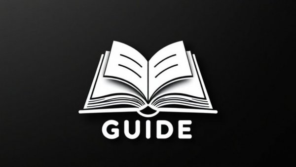 Minimalist visitors guide icon with book and text.