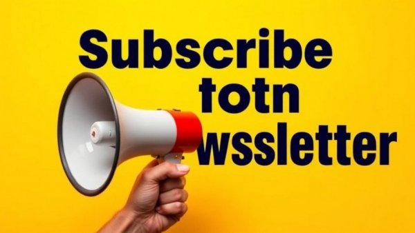 Advertisement banner urging newsletter subscription against yellow backdrop.